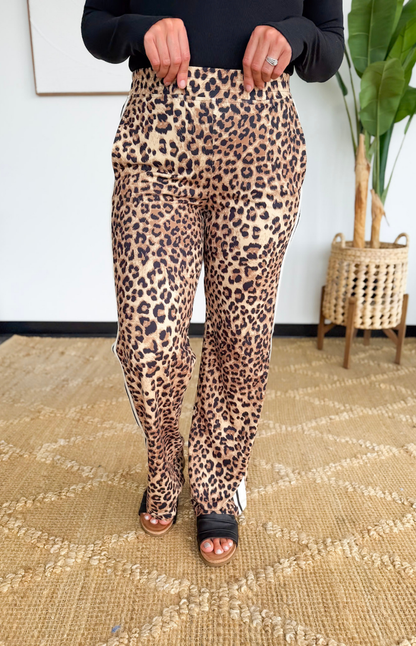 Animal Print Buttery Soft Side Stripe Pants