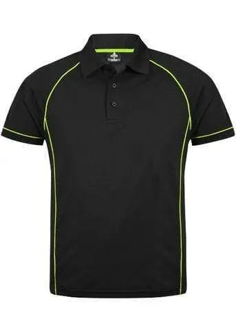 Aussie Pacific Men's Endeavour Work Polo Shirt 1310 Casual Wear Aussie Pacific Black/Fluro Green S