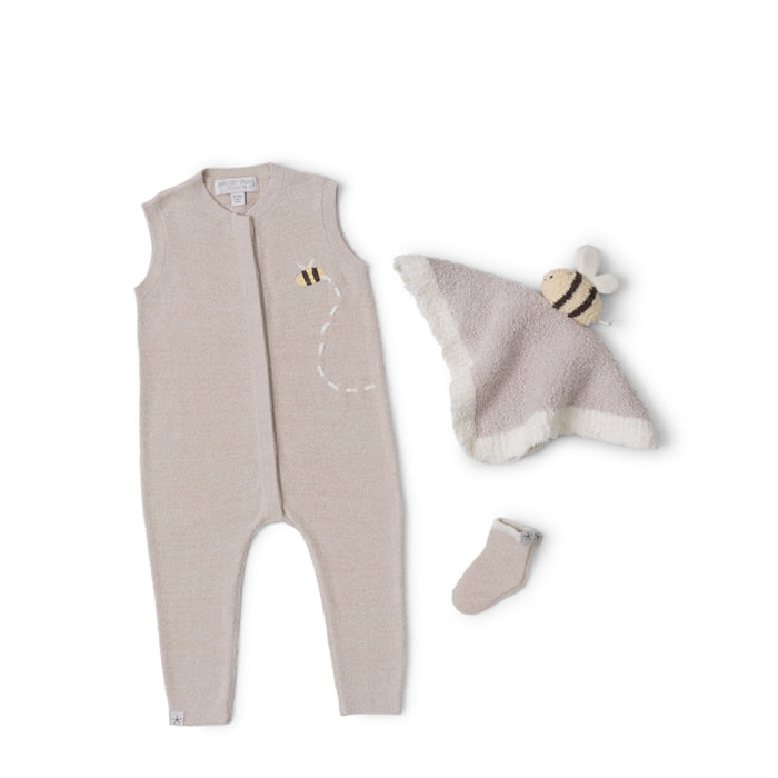 barefoot-dreams-cozychic-ultra-lite-baby-bee-onesie-set-stone