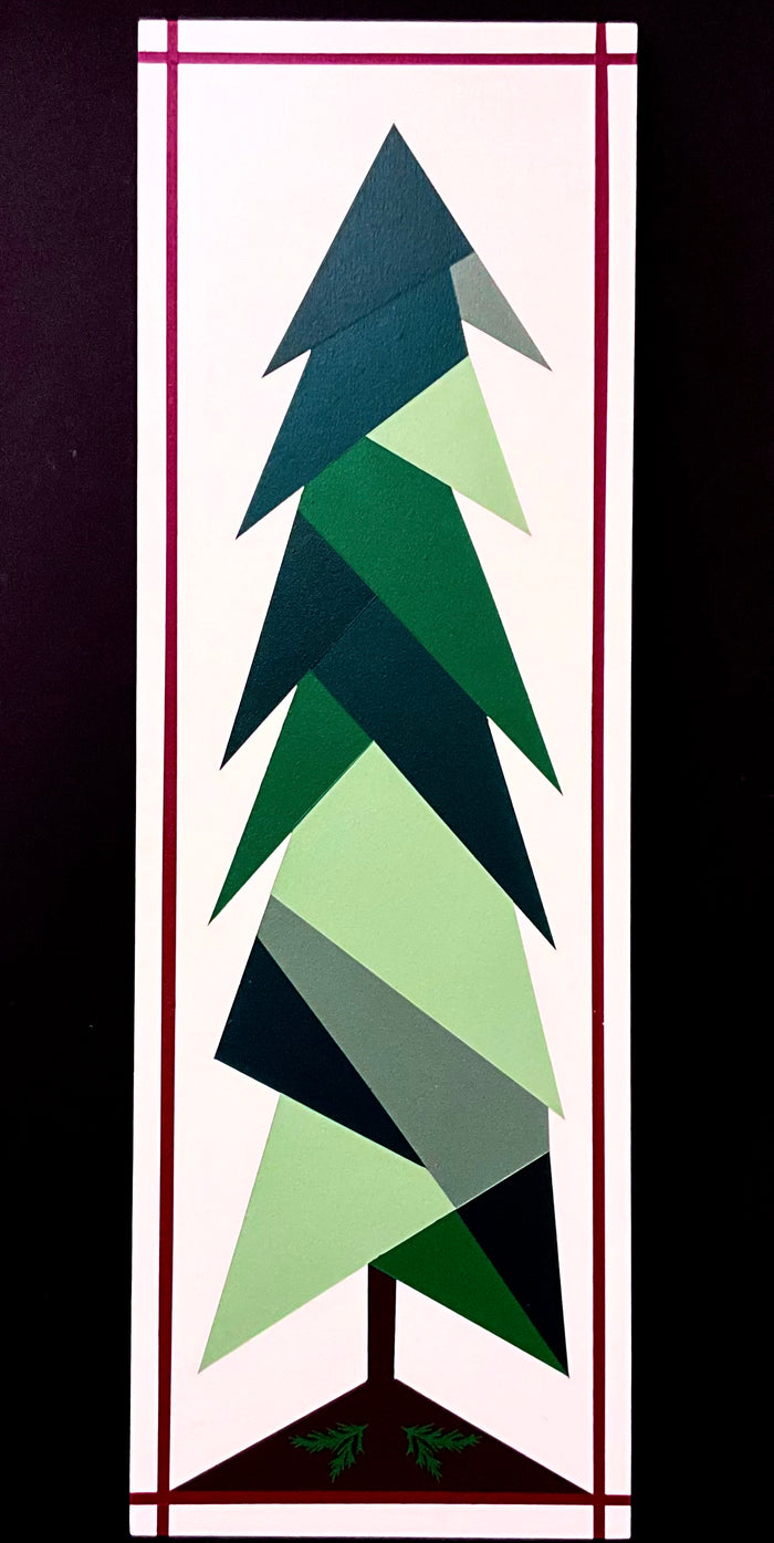 Barn Quilt Christmas Tree 1' x 3'