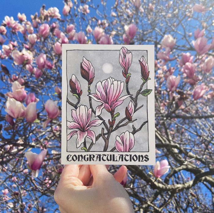 Congratulations Japanese Magnolia Card - 318 Art & Frame