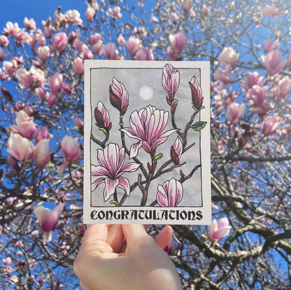 Congratulations Japanese Magnolia Card - 318 Art & Frame