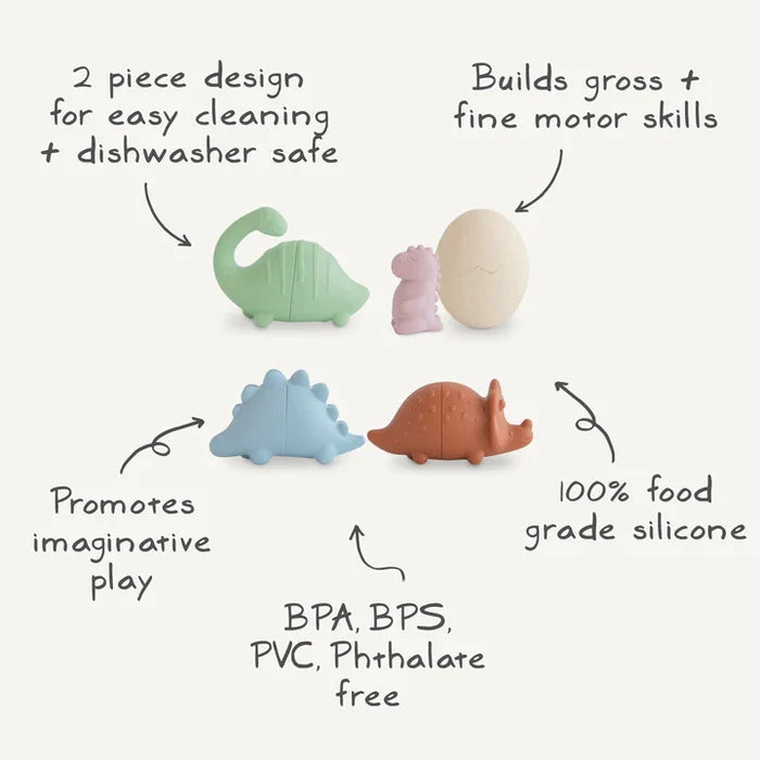 Dino Bath Play Set - 4 Pack
