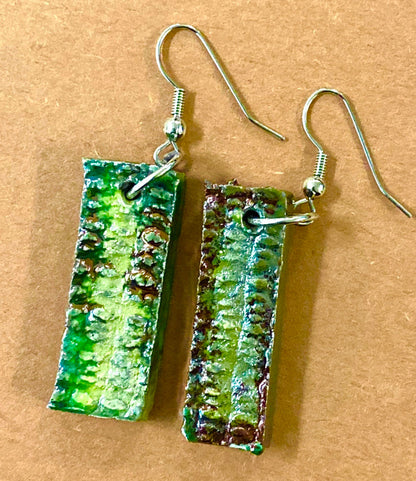 Really Nice! Raku  Irregular Rectangle Shimmery green gold luster 1/2 ounce