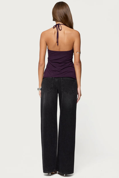 Lorenna Split Front Halter Top