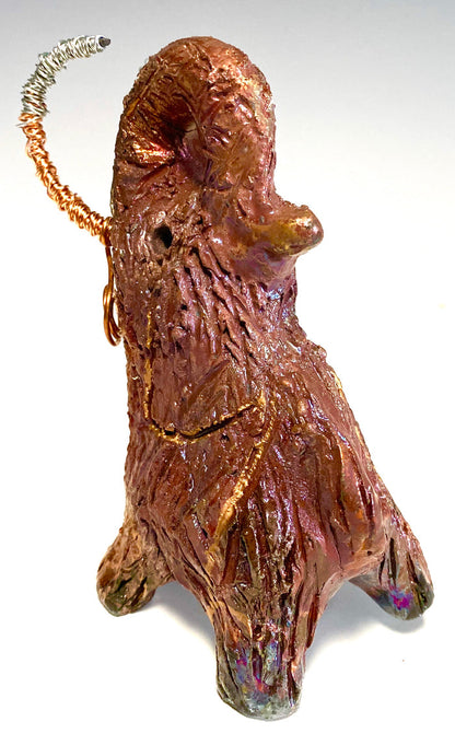 Raku Elephant Have you HERD!!!!!!  Just one of these lovely Raku Fired Elephant will make an excellent gift for your  friend, sorority or for your home’ special place centerpiece.  6" x 4" x 5" 10 ozs. Beautiful copper metallic  raku elephant Copper and silver tusk For decorative purposely only.