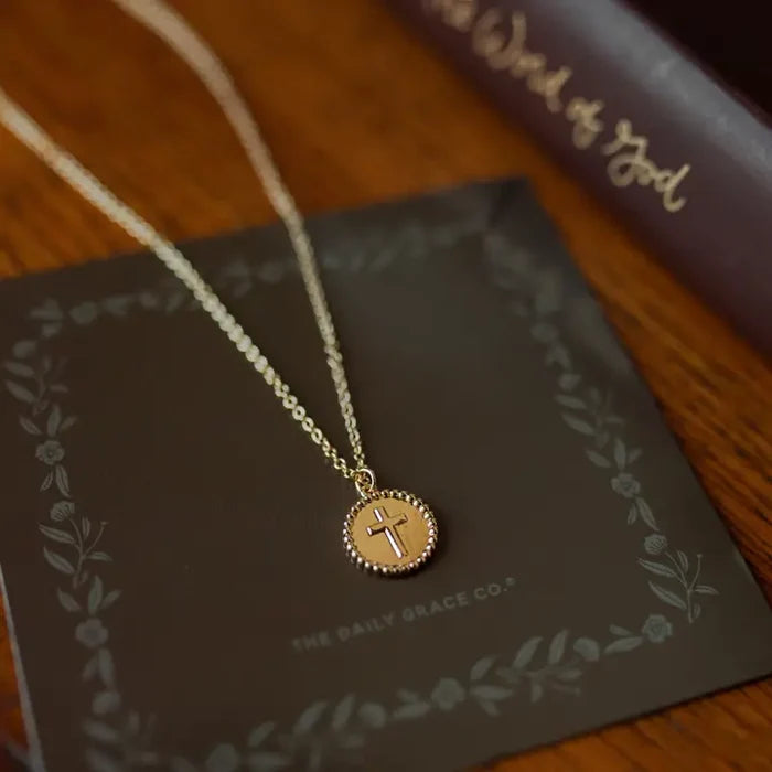 Embossed Cross Necklace
