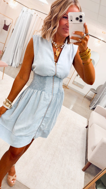 - FINAL SALE-The Laramie Lane Dress-Lt Denim