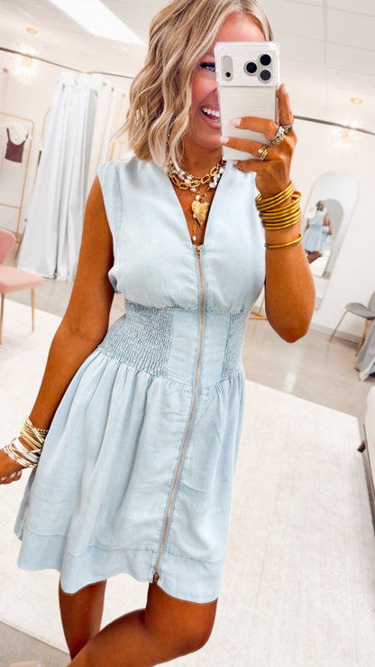 - FINAL SALE-The Laramie Lane Dress-Lt Denim