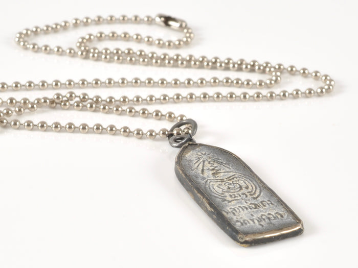 Finished Jewelry-Walking Buddha-Old Patina-Nickel Silver Ball Chain Necklace-24 Inches Tamara Scott Designs