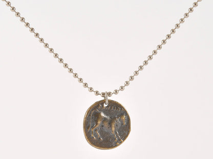 Finished Jewelry-Antique Bronze Coin-Nickel Silver Ball Chain Necklace-24 Inches Tamara Scott Designs