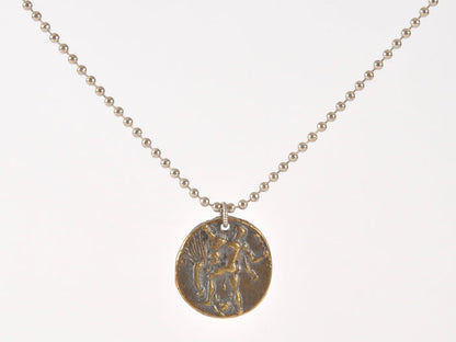 Finished Jewelry-Antique Bronze Coin-Nickel Silver Ball Chain Necklace-24 Inches Tamara Scott Designs