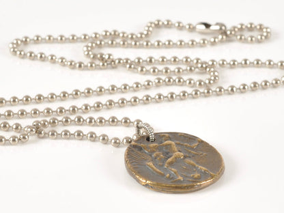 Finished Jewelry-Antique Bronze Coin-Nickel Silver Ball Chain Necklace-24 Inches Tamara Scott Designs