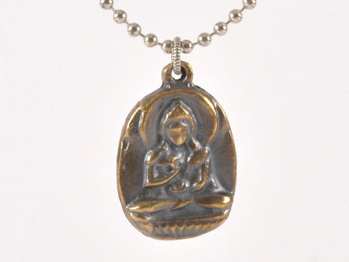 Finished Jewelry-Buddha-Antique Bronze-Nickel Silver Ball Chain Necklace-24 Inches Tamara Scott Designs