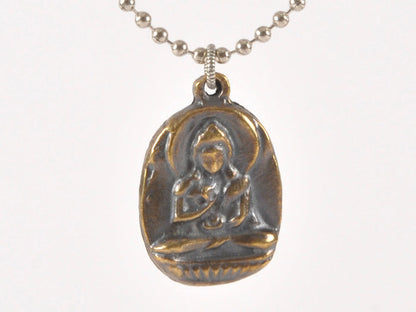 Finished Jewelry-Buddha-Antique Bronze-Nickel Silver Ball Chain Necklace-24 Inches Tamara Scott Designs