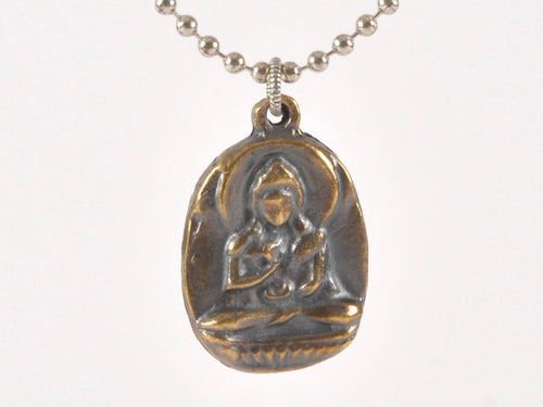 Finished Jewelry-Buddha-Antique Bronze-Nickel Silver Ball Chain Necklace-24 Inches Tamara Scott Designs