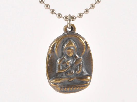 Finished Jewelry-Buddha-Antique Bronze-Nickel Silver Ball Chain Necklace-24 Inches Tamara Scott Designs