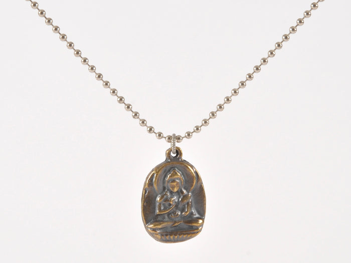 Finished Jewelry-Buddha-Antique Bronze-Nickel Silver Ball Chain Necklace-24 Inches Tamara Scott Designs
