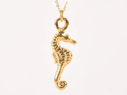 Finished Jewelry-Seahorse Gold Charm Necklace-18 Inches Tamara Scott Designs