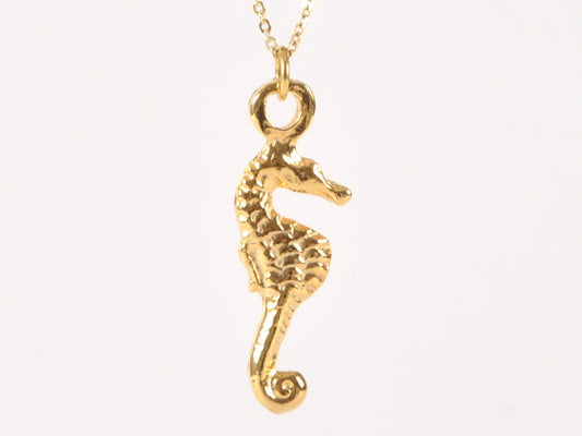 Finished Jewelry-Seahorse Gold Charm Necklace-18 Inches Tamara Scott Designs