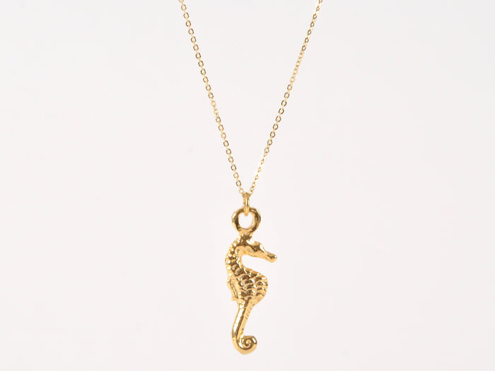 Finished Jewelry-Seahorse Gold Charm Necklace-18 Inches Tamara Scott Designs
