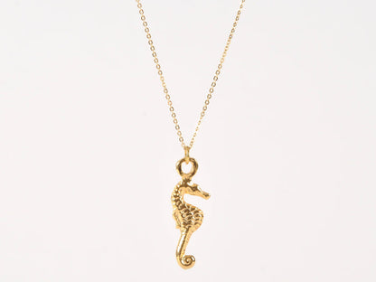 Finished Jewelry-Seahorse Gold Charm Necklace-18 Inches Tamara Scott Designs