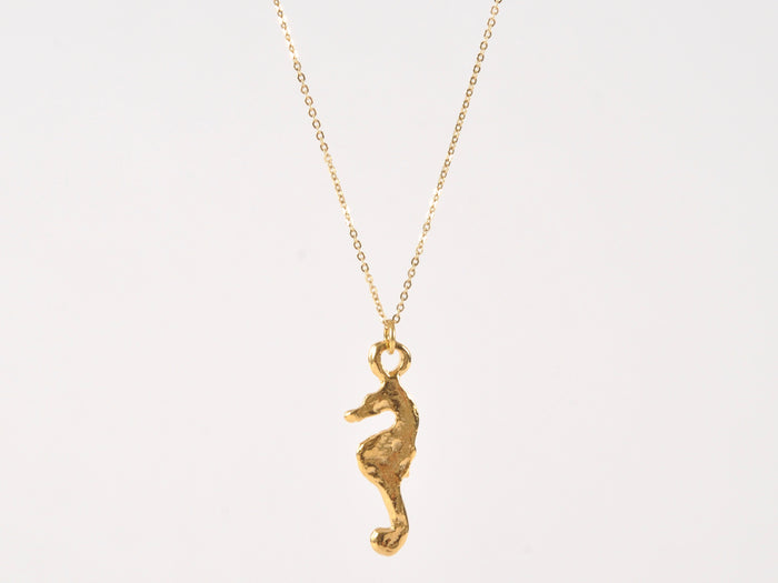 Finished Jewelry-Seahorse Gold Charm Necklace-18 Inches Tamara Scott Designs