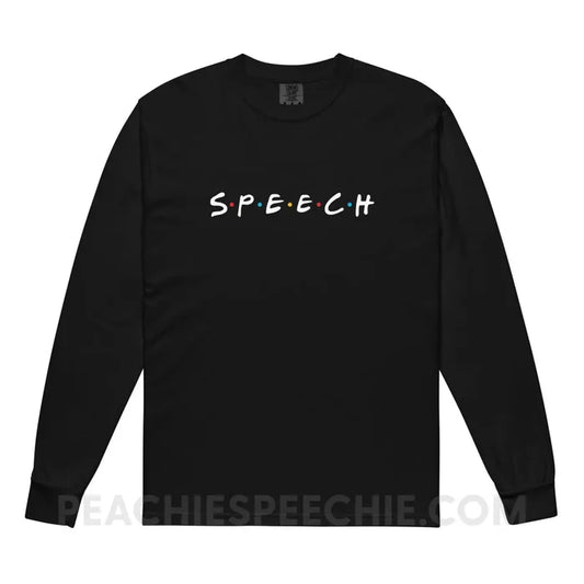 Friends Speech Comfort Colors Long Sleeve - Black / S - peachiespeechie.com