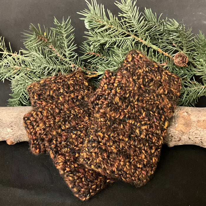 Hand Crochet Wrist Warmer in Browns