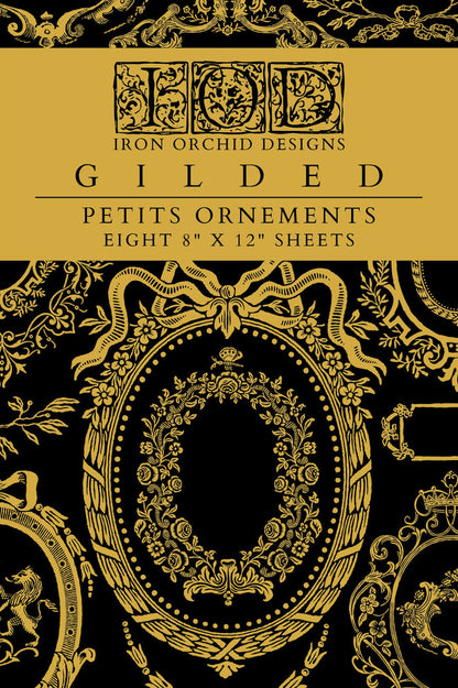 IOD Decor Foil Transfer Petits Ornements 8X12" 8 Sheets Pad by Iron Orchid Designs Petit Ornaments