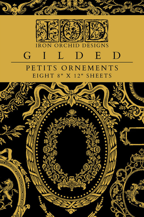 IOD Decor Foil Transfer Petits Ornements 8X12" 8 Sheets Pad by Iron Orchid Designs Petit Ornaments