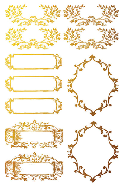 IOD Decor Foil Transfer Petits Ornements 8X12" 8 Sheets Pad by Iron Orchid Designs Petit Ornaments