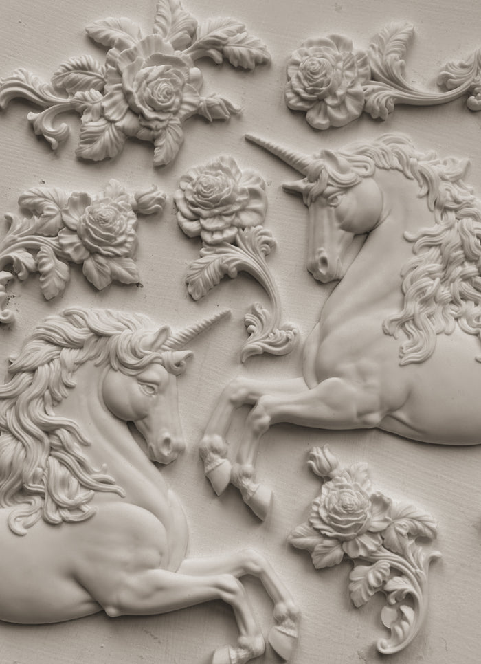 IOD Decor Mould Unicorns 6x10" by Iron Orchid Designs