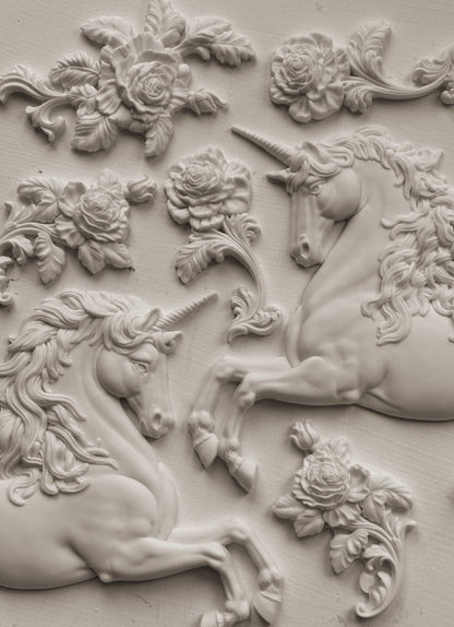 IOD Decor Mould Unicorns 6x10" by Iron Orchid Designs