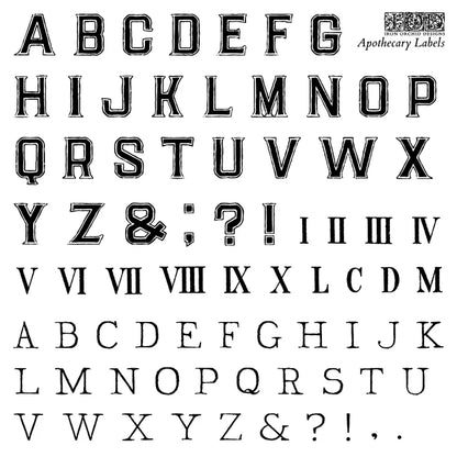 IOD Decor Stamp Apothecary Labels 6"x6" Four Sheets with Case by Iron Orchid Designs