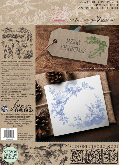 IOD Decor Stamp Classical Christmas 12x12" by Iron Orchid Designs