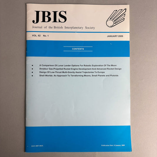 JBIS Journal of the British Interplanetary Society January 2009 Vol 62 No 1 - NextStage Vintage