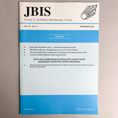 JBIS Journal of the British Interplanetary Society November 2008 Vol 61 No 11 - NextStage Vintage