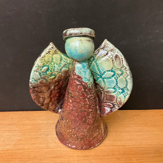 Large Folk Angel Brown & Turquoise