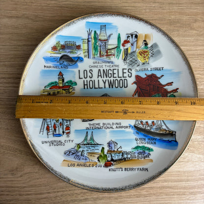 Los Angeles Hollywood Souvenir Plate - Colorful 1950s Road Trip Souvenir - NextStage Vintage
