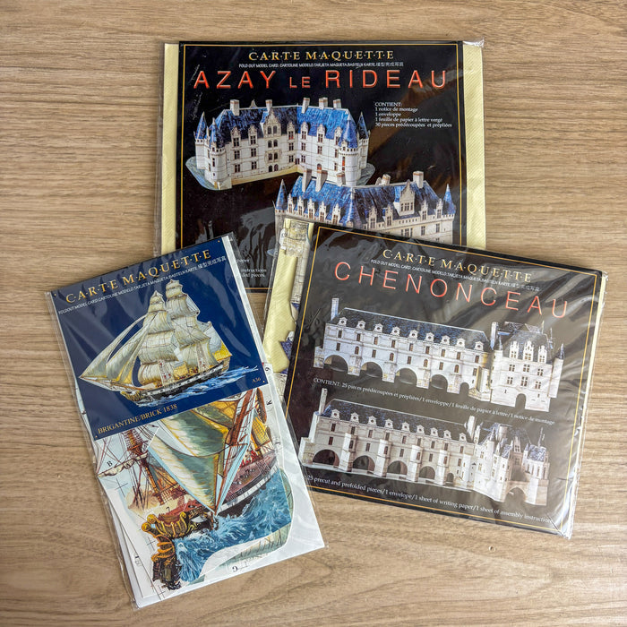 Lot 3 Editions Mirontaine Carte Maquette 3D Cards Chenonceau Azay Rideau Ship - NextStage Vintage