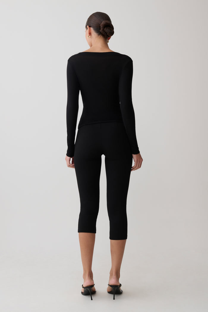 Lumi Long Sleeve Mesh Top - Black