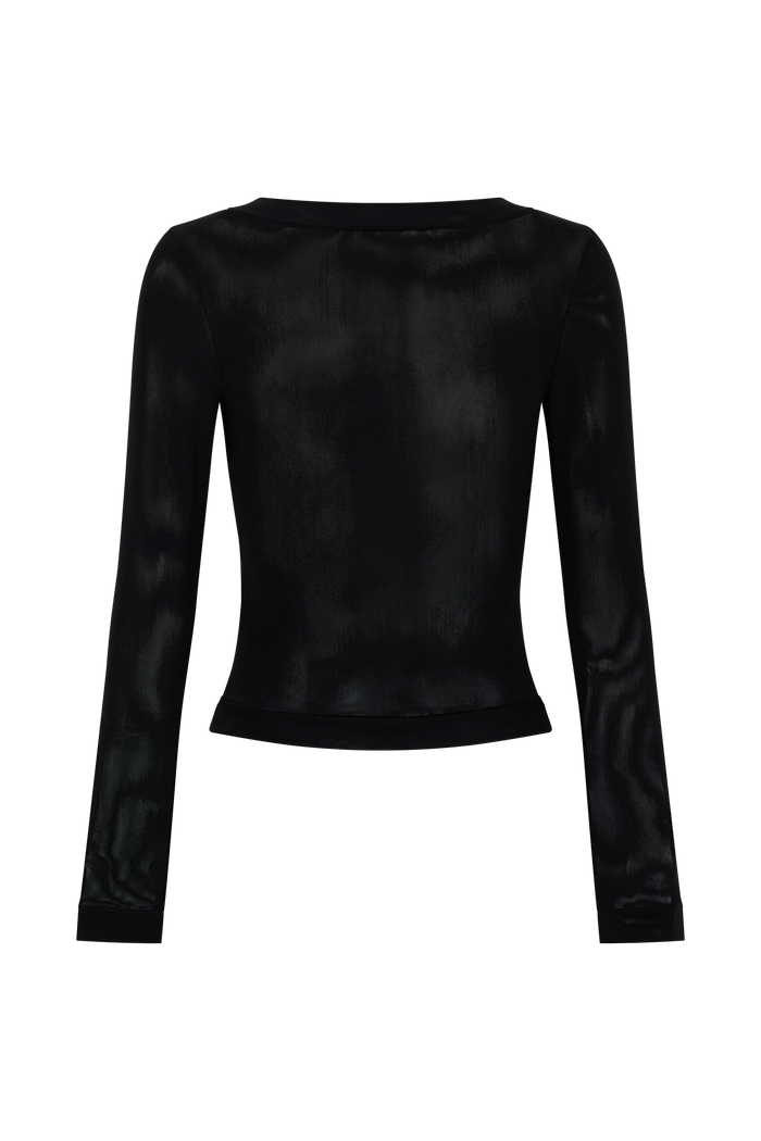 Lumi Long Sleeve Mesh Top - Black