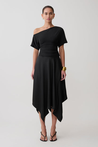 Luu Off Shoulder Slinky Top - Black