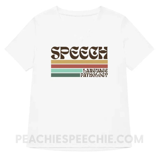Mellow Stripes Speech Premium Women’s V-Neck - S - peachiespeechie.com