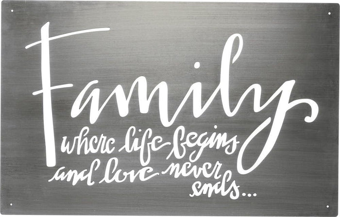 Metal Wallart Cutout "Family" #100-1562