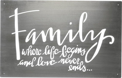 Metal Wallart Cutout "Family" #100-1562