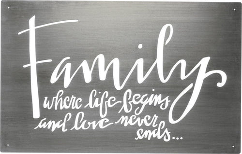 Metal Wallart Cutout "Family" #100-1562