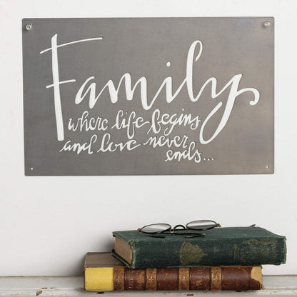Metal Wallart Cutout "Family" #100-1562