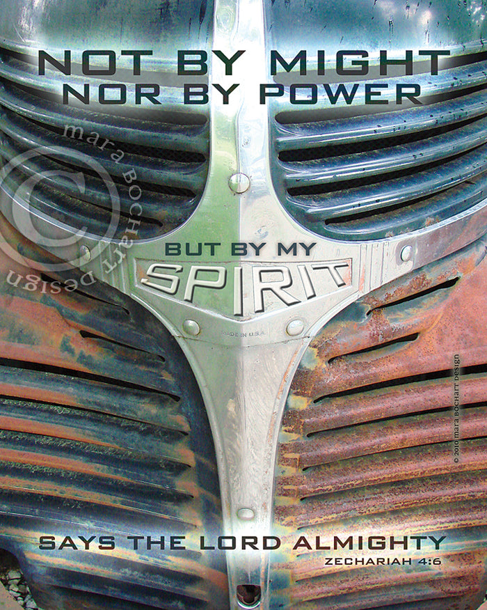 Not By Might - frameable print